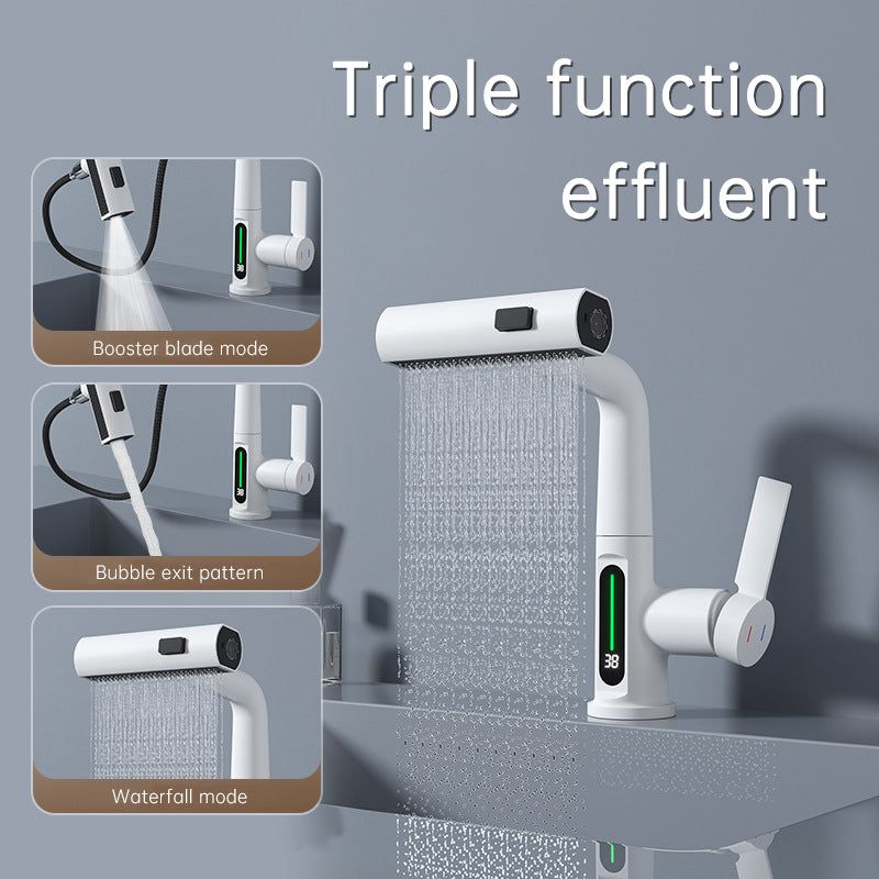 SplashGlow - Multifunctional Bathroom Faucet With LED Temperature Display - luvinly
