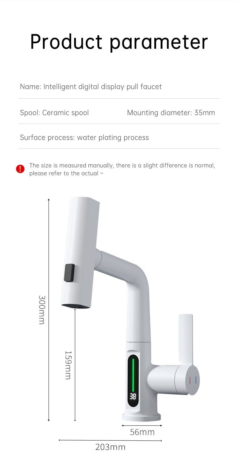 SplashGlow - Multifunctional Bathroom Faucet With LED Temperature Display - luvinly