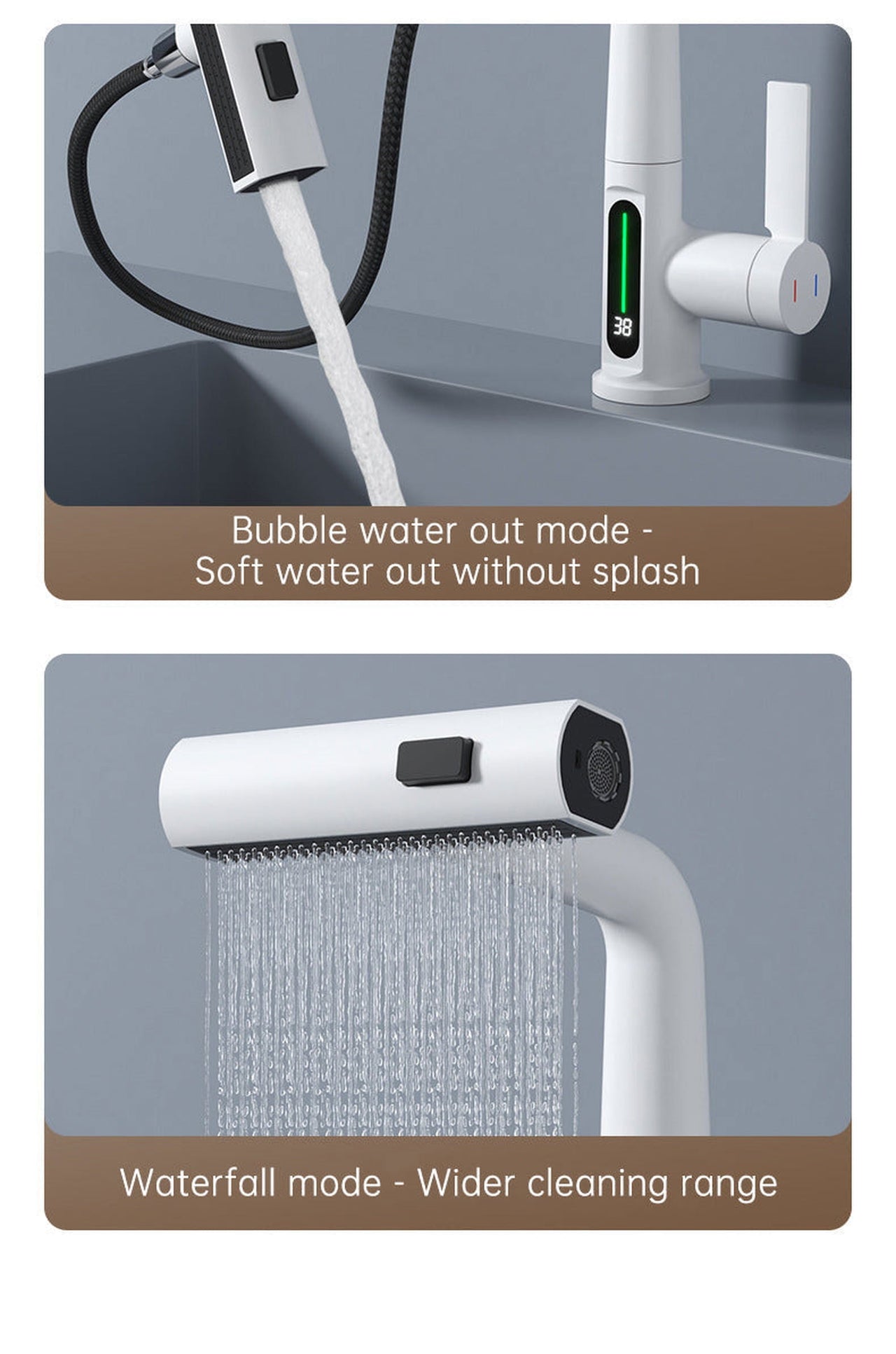 SplashGlow - Multifunctional Bathroom Faucet With LED Temperature Display - luvinly
