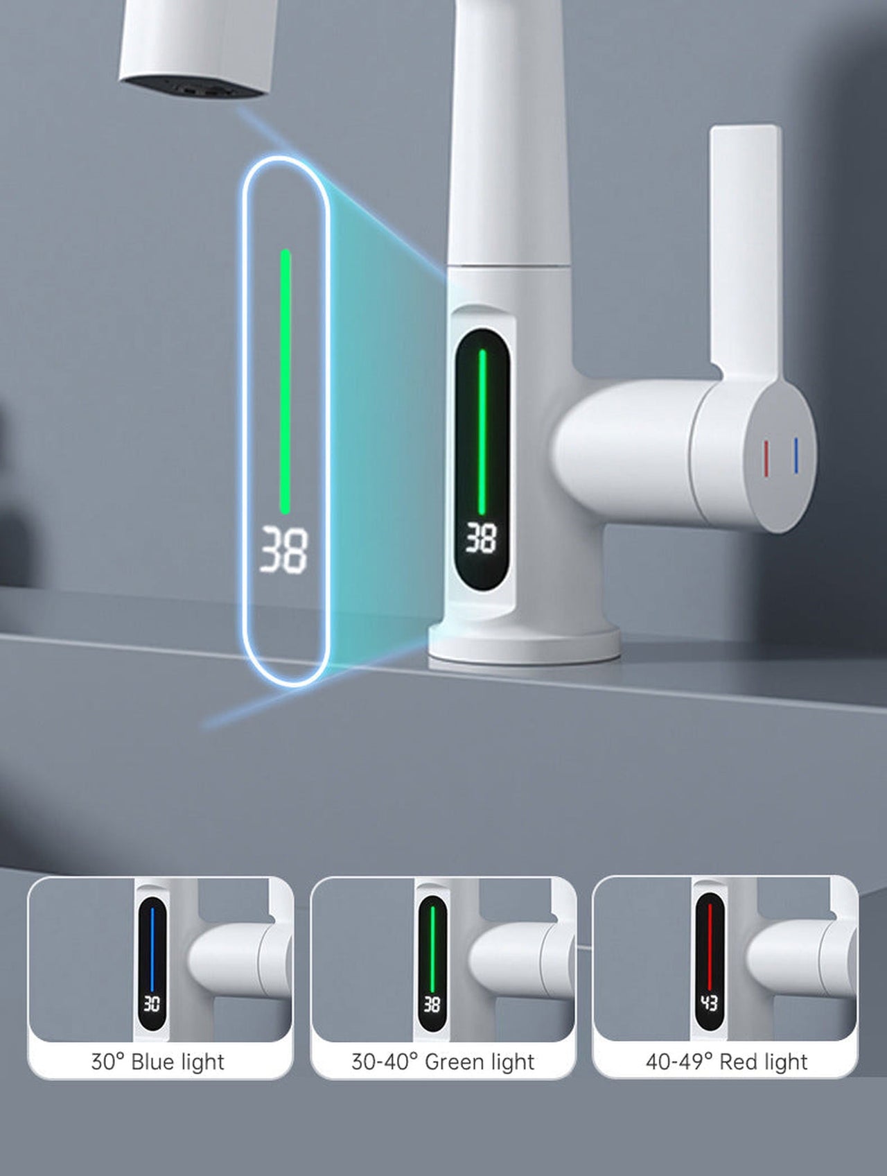 SplashGlow - Multifunctional Bathroom Faucet With LED Temperature Display - luvinly