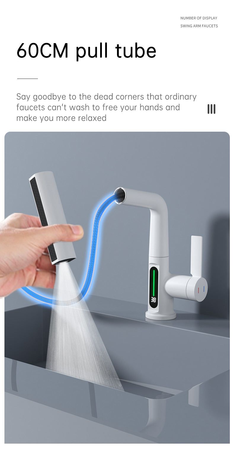 SplashGlow - Multifunctional Bathroom Faucet With LED Temperature Display - luvinly