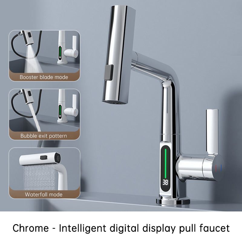 SplashGlow - Multifunctional Bathroom Faucet With LED Temperature Display - luvinly
