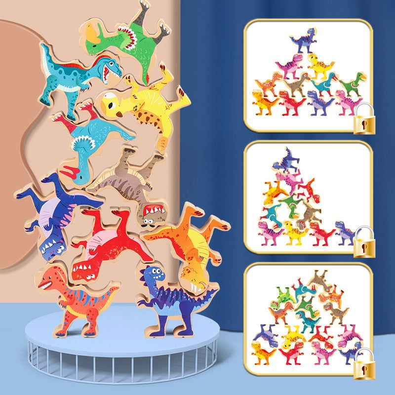 Stacked  Dinosaur Balancing Game - luvinly