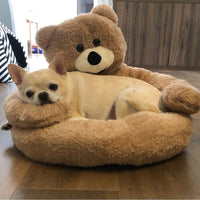 Thumbnail for TEDDYLOUNGE - SUPER SOFT WARM CUTE BEAR HUG PET BED - luvinly