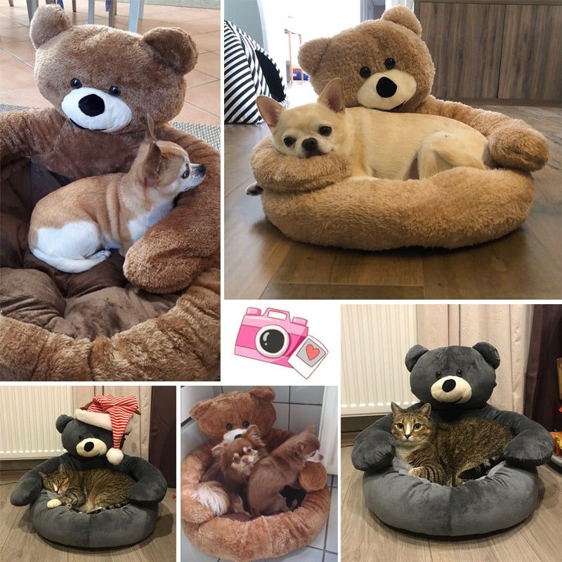 TEDDYLOUNGE - SUPER SOFT WARM CUTE BEAR HUG PET BED - luvinly