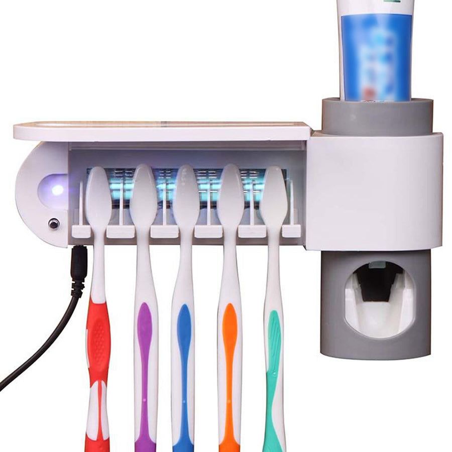 UV LIGHT TOOTHBRUSH HOLDER & PASTE DISPENSER - luvinly