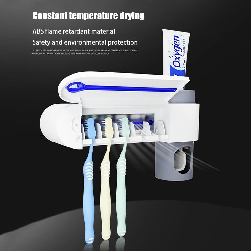 UV LIGHT TOOTHBRUSH HOLDER & PASTE DISPENSER - luvinly