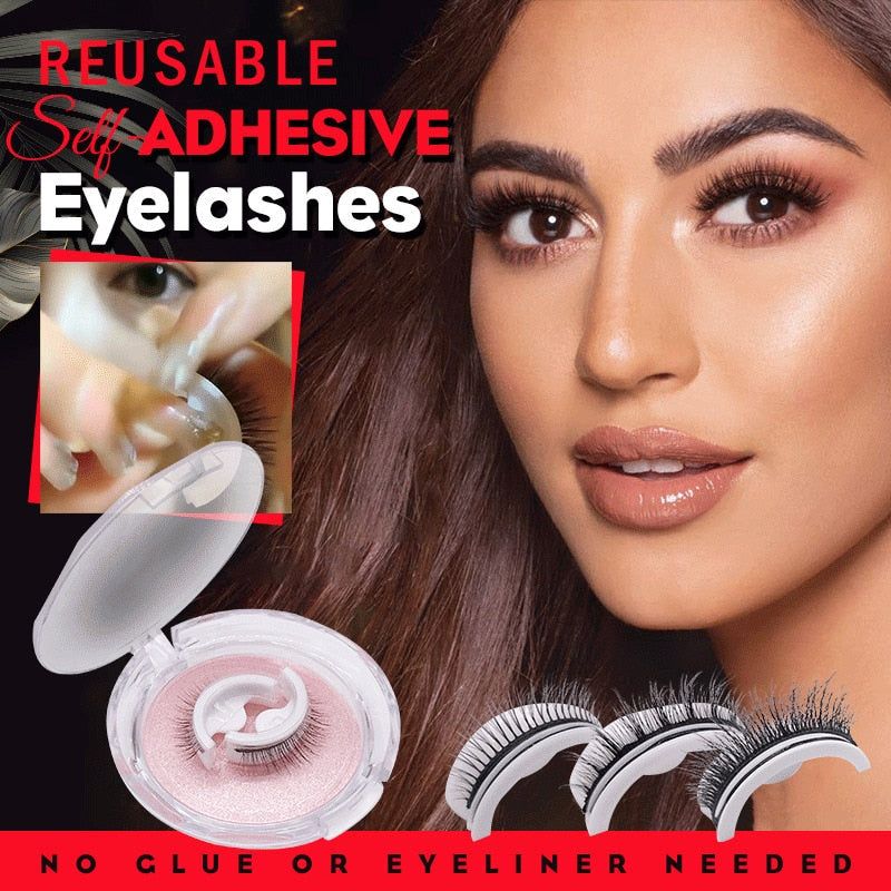 Waterproof – Reusable Self-Adhesive Eyelashes - luvinly