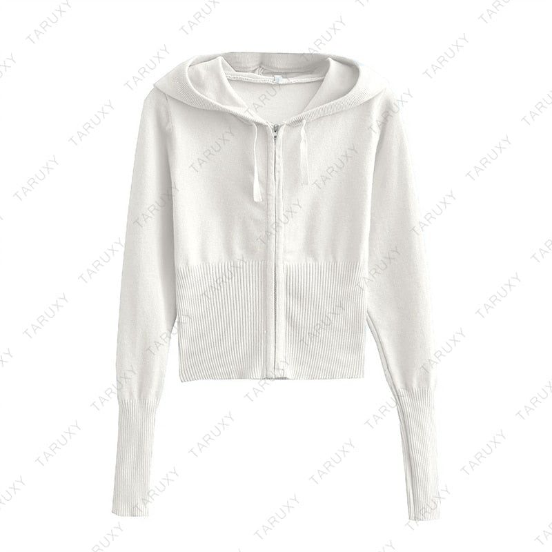 ZipFit- High Waist & Casual Zipper Hoodie Set - luvinly