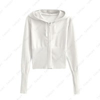 Thumbnail for ZipFit- High Waist & Casual Zipper Hoodie Set - luvinly